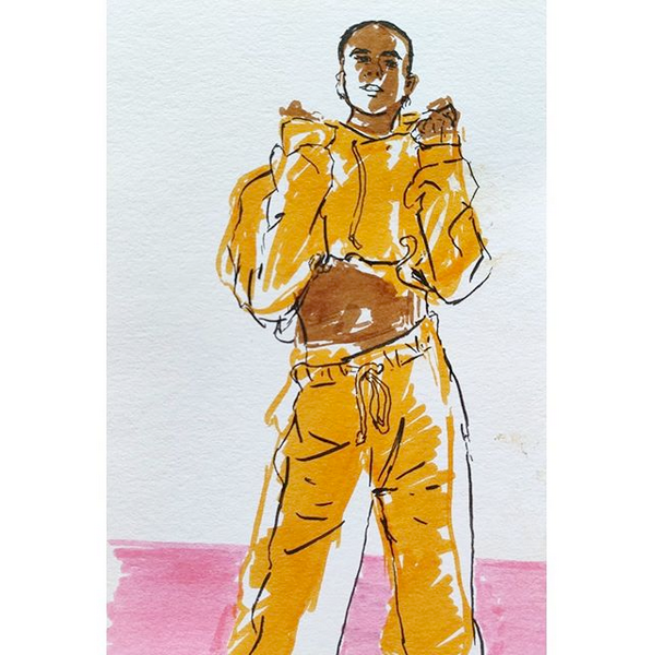 Tracksuit - A5 Koi marker sketch